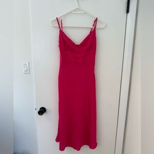 Hello Molly Vibrant Pink Midi Dress